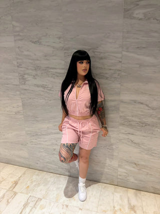 Blush Pink Short Set TAURO - vista de frente