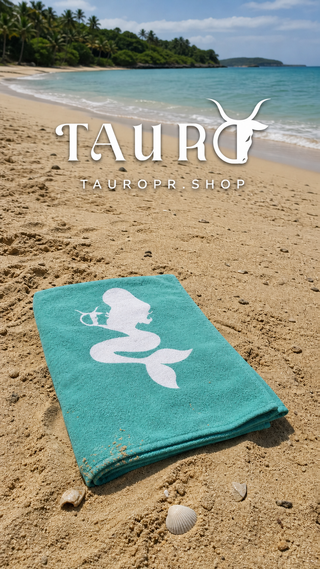 TAURO Mermaid Beach Towel - Aqua editorial