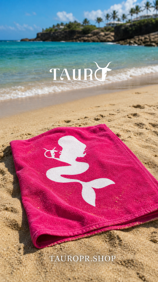 TAURO Mermaid Beach Towel - Dark Pink editorial