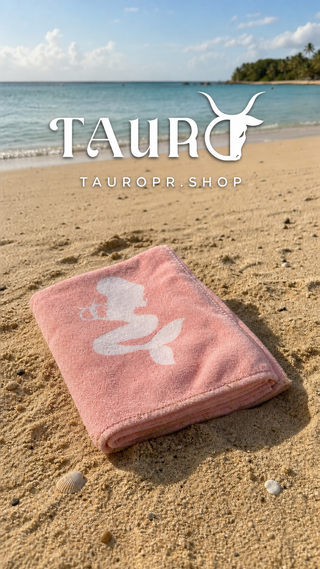 TAURO Mermaid Beach Towel - Light Pink editorial